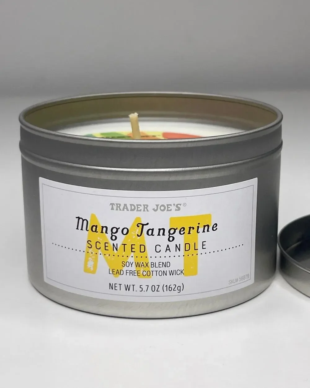Trader Joe’s Mango Tangerine Scented Candle — Soy Wax 20 Hours Summer 5.7oz NEW!